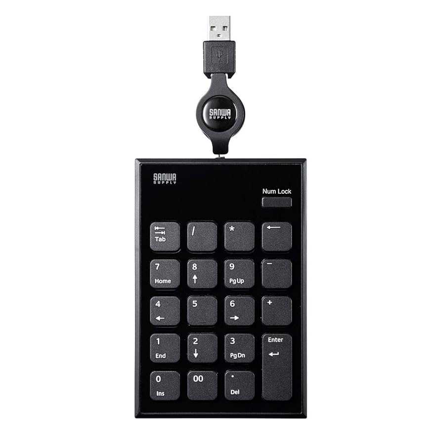 Amazon.co.jp: サンワサプライ 巻取りUSBテンキー NT-21UBK